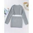 thumbnail image 2 of Women's sweater and sexy knitted short skirt two-piece set, 2 of 5