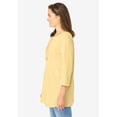 thumbnail image 3 of Woman Within Plus Size Lace-Up Three-Quarter Sleeve Tee, 3 of 6