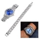 thumbnail image 5 of Reloj de cuarzo plateado ANGGREK esfera grande azul para hombres, 5 of 8