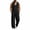 Black, variant on Men Two Piece Sets Trendy Ribbed V Neck Sleeveless Button Vest and Pants Suit Casual Solid Color Beach Vacation Outfits M