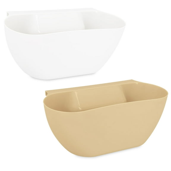 Navaris Hanging Kitchen Waste Bins Set of 2 - Garbage for Food Scraps and Compost - Small Hanging Trash Can Kitchen Counter or RV, Small Kitchen Trash Can, Dustbin for Kitchen, Bin