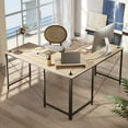 thumbnail image 6 of Bestier 95.2 inch L Shaped Desk with Power Outlet & Monitor Stand Oak, 6 of 7