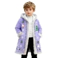 thumbnail image 3 of FUZHIQ Christmas Jacket for Kids Boys Santa Claus Xmas White Trim Open Front Hoodies Winter Warm Hooded Coat, 3 of 5