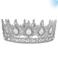thumbnail image 4 of EeaseMX Elegante corona de novia, tocado de boda, tocado encantador, accesorio para vestido de novia, adorno para el cabello de fiesta para mujer (plata y blanco), 4 of 8