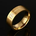 thumbnail image 5 of 8MM Black/Gold/Silver Brushed CZ Band 316L Stainless Steel Wedding Ring Sz 6-14, 5 of 7