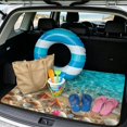 thumbnail image 2 of XYZCANDO Shells Beach Washable Cargo Mat 29" x 39", Non-Slip Trunk Carpet with Stitched Edge, All Weather Durable Rear Cargo Protector for Trucks and SUVs, 2 of 7