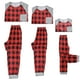 thumbnail image 4 of Pijamas de Navidad a cuadros Inspire Chic de manga larga con pantalones, conjunto de pijama familiar [Mujeres] L Rojo, 4 of 5