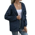 thumbnail image 3 of Women Athletic Lightweight Jacket Waterproof Hooded Outdoor Windbreaker Trench Coat, 3 of 5