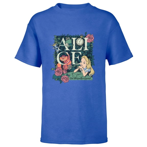 Disney Alice in Wonderland Modern Storybook - Short Sleeve T-Shirt for Kids - Customized-Royal