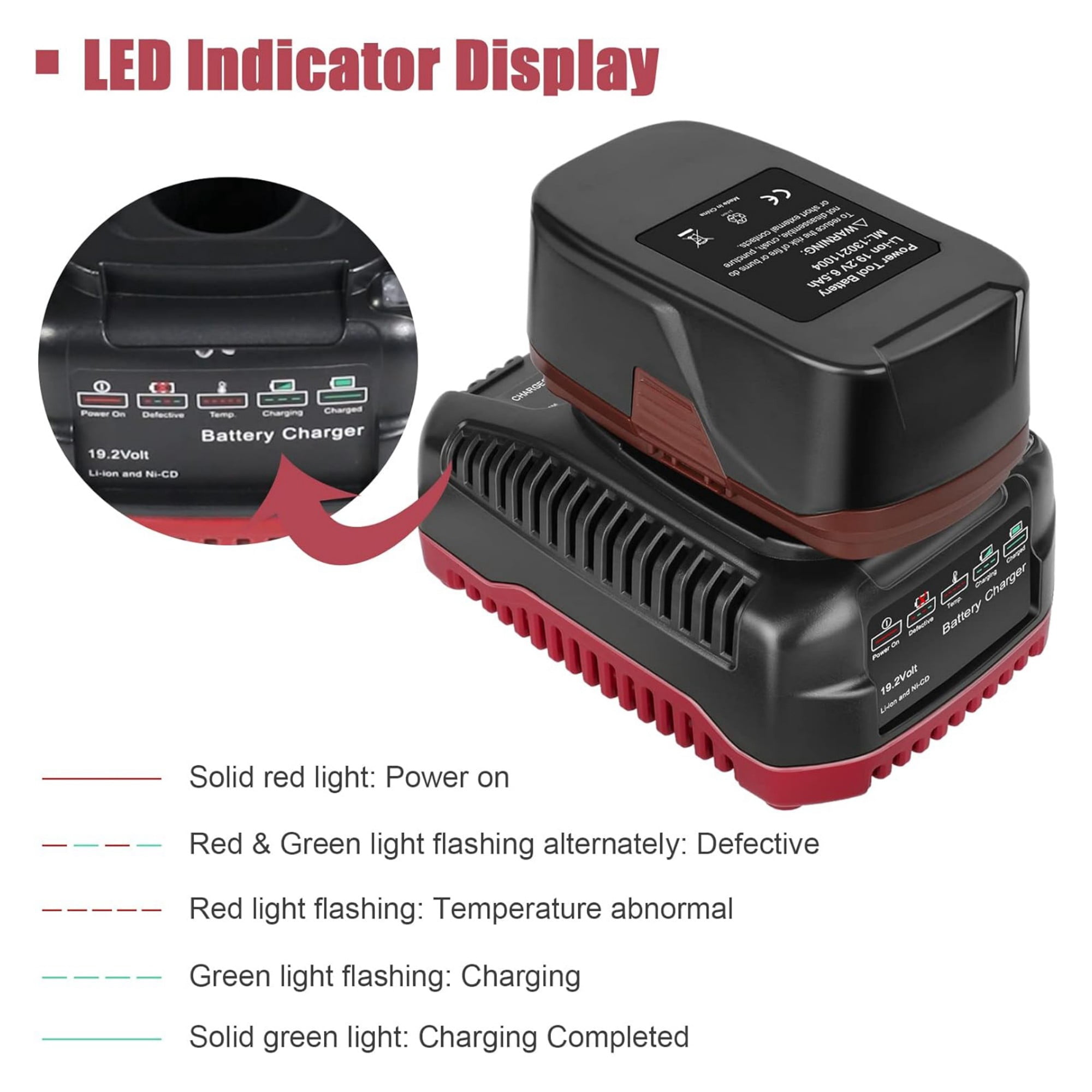 19.2V C3 Charger for Craftsman 19.2 Volt XCP Li-ion Ni-CD Battery 140152004