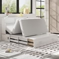 thumbnail image 6 of ijuicy Queen Size Murphy Bed Cabinet with Built-in Charging Station and Storage Drawer, Solid Wood Cabinet Bed Queen Size with Mattress, Murphy Cube Chest Bed for Guest Room, Home, Office- White, 6 of 7