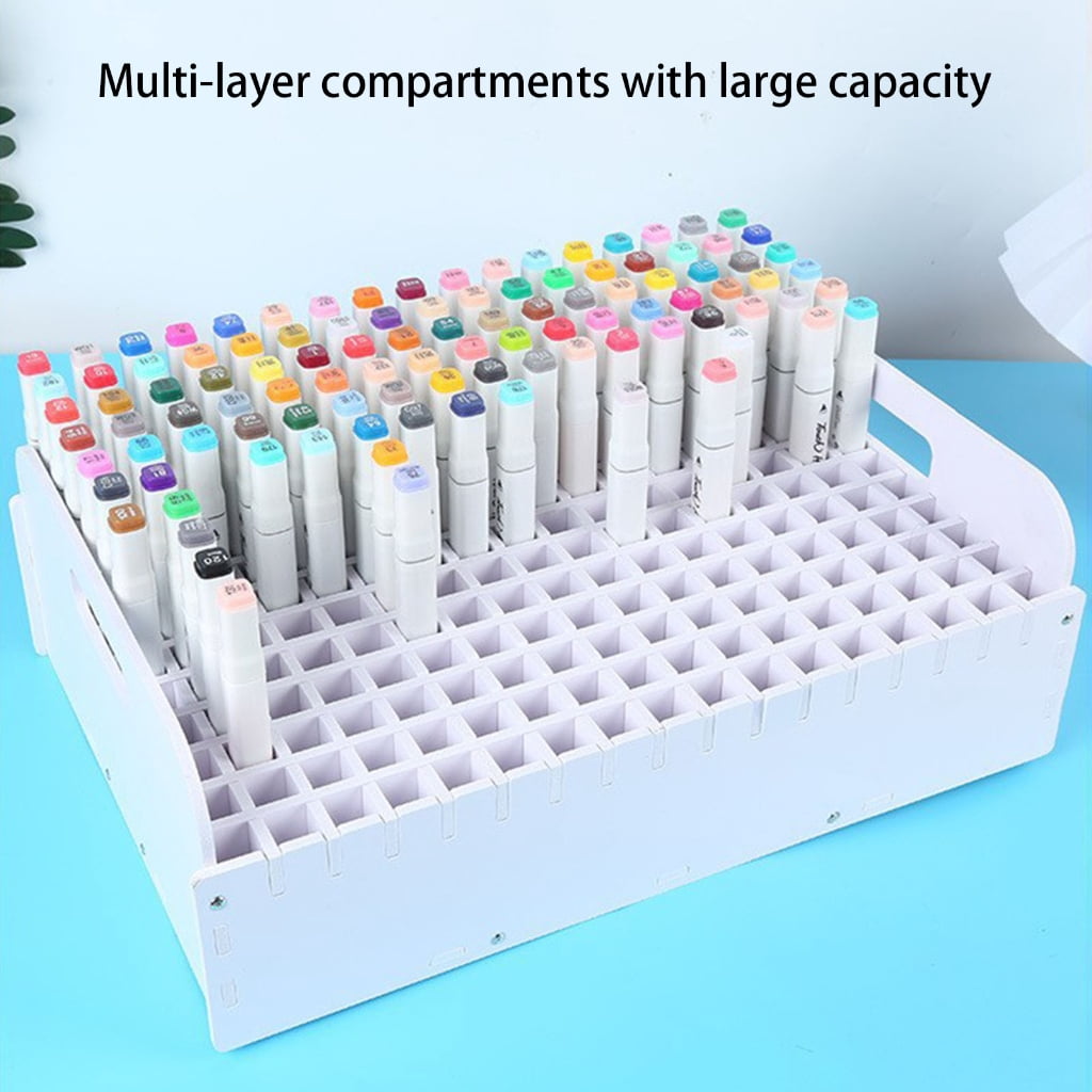 204 Slot Art Marker Organizers PVC Marker Stand Desktop Marker Storage Rack For Art Marker Brush Pen Colored Pencil