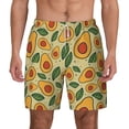 thumbnail image 2 of Picia Leaves Avocado pattern Mens Swim Trunks with Compression Liner Stretch Beach Shorts Quick Dry with Zipper Pockets No-Chafing Board Shorts-X-Large, 2 of 9