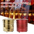 thumbnail image 6 of Stainless Steel Burning Bucket - Hollow Metal Fireplace Bucket for Traditional Paper Money Burning, High-Temp Resistant Treasure Bowl for Home Yard Garden, 6 of 7