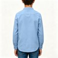 thumbnail image 3 of Abcomgle Boys Long Sleeve Shirts Size 6 Henley Fall T Shirts for Boys Button Up Basic Top for Boys Lightweight Cotton Linen Shirts for Boys, 3 of 4