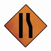 Cortina Safety Products- 07-800-3083 36" Marathon Fluorescent Reflective Rollup, Merge Left Symbol