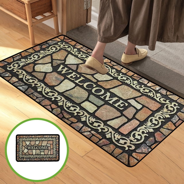 Felpudo de entrada, felpudo de baño, felpudo para el suelo | Poliéster absorbente de secado rápido | Atrapa la suciedad y la humedad | Interior, exterior, entrada del hogar