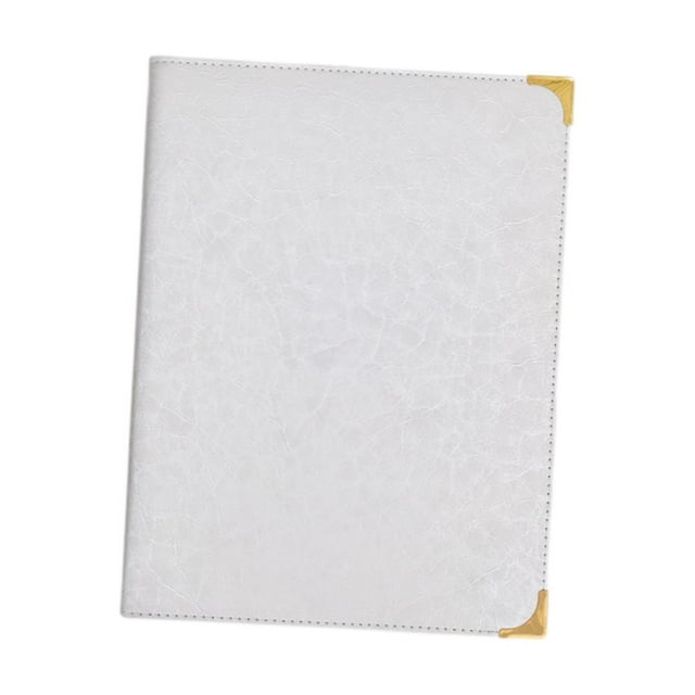 HILABEE Restaurant Menu Covers Holder Menus Folder Stylish PU Leather Transparent Sleeve 6 Views Menu Holder for Hotel Bar Restaurant White