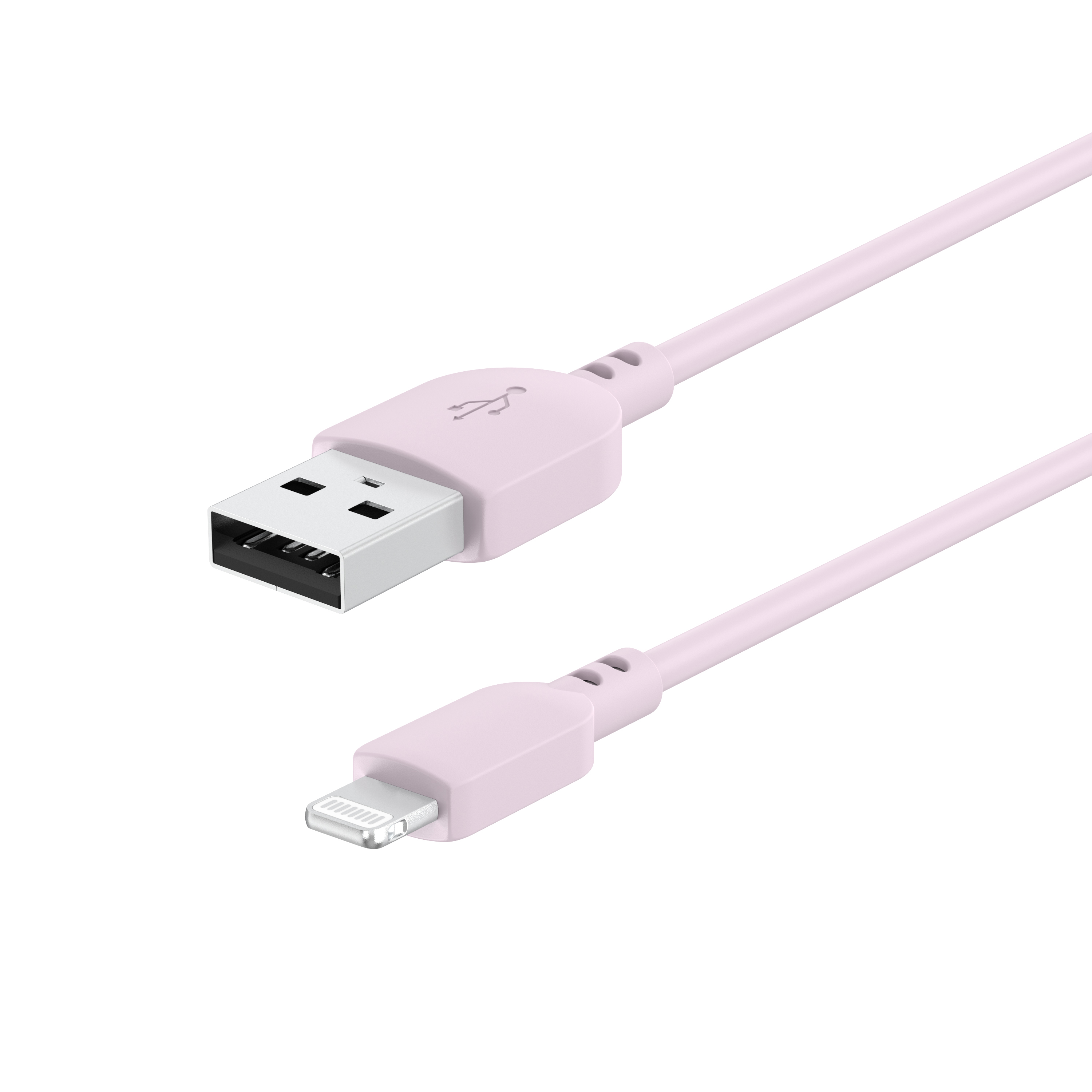 Onn Lightning to USB Charging & Data Cable, 3 Ft, Pink photo 2