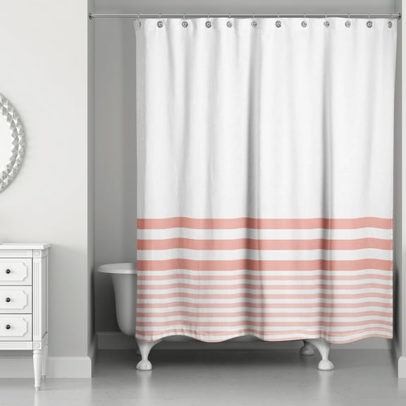 Creative Products Coral Stripes 71x74 Shower Curtain