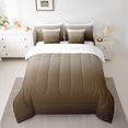 thumbnail image 2 of Erosebridal Brown Bed in a Bag King Size 7 Pcs Brown White Ombre Bedding Set Teens Adult Gradient Duvet Set Bedroom Decor Modern Abstract Art 3D Print Reversible Down Comforter, 2 of 5