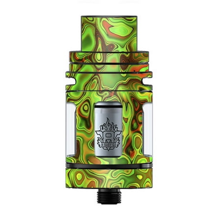 Skin Decal Vinyl Wrap for Smok TFV8 X-Baby Tank Vape skins stickers cover / green glass trippy psychedelic