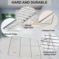 thumbnail image 4 of LNGOOR 2 Pcs Stainless Steel Cooling Rack 9.8” x 7.5”  Baking Cooking Roasting Grilling Rack for Cookies  Bread  Cakes, 4 of 7