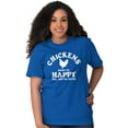 thumbnail image 4 of Chickens Make Me Happy Funny Country Plus Size Crewneck Graphic Tee Shirt Brisco Brands 5X, 4 of 5