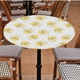 thumbnail image 3 of Round Tablecloth 40-48 inch, Fresh Lemon and Zig Zag Fabric Round Table Cloth Fitted Tablecloth with Adjustable Drawstring, Washable Table Cover for Outdoor Picnic Party Home Kitchen Coffee, 3 of 7