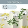 thumbnail image 5 of Yellow Green Leaf Blackout Curtains, Leaves Botanical Curtains For Living Room, Bedroom, Modern Minimalist Grommet Window Treatments Room Decor 52"W x 96"L, 5 of 6