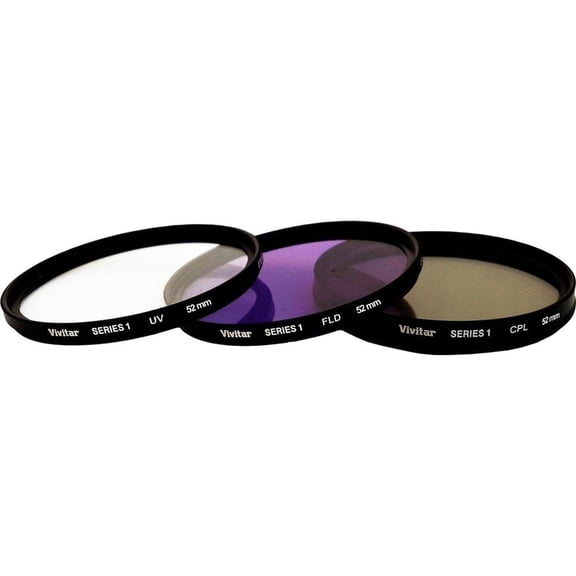 Vivitar 52mm UV, Polarizer & FLD Deluxe Filter Kit (Set of 3 Carrying Case)