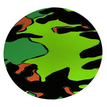 

KuzmarK 12 Round Glass Cutting Board - Camoflauge Green Pop