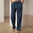 thumbnail image 3 of SNOWSONG Warmup Pants for Men Men's Casual Fashion Solid Color Loose Drawstring Trend Beach Pants, Mens Pants, Joggers for Men, Cotton Sweatpants 1x Pant Navy XL, 3 of 10