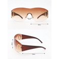 thumbnail image 3 of 1pc Women Y2k Style Rimless Glasses In Brown, 3 of 5