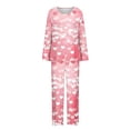 thumbnail image 4 of Rciityk Valentines Day Pajamas Women - Pajama Sets for Women 2 Piece - Casual Long Sleeve Crew Neck Top and Pants Pjs Sets Nightwear Loungewear, 4 of 6