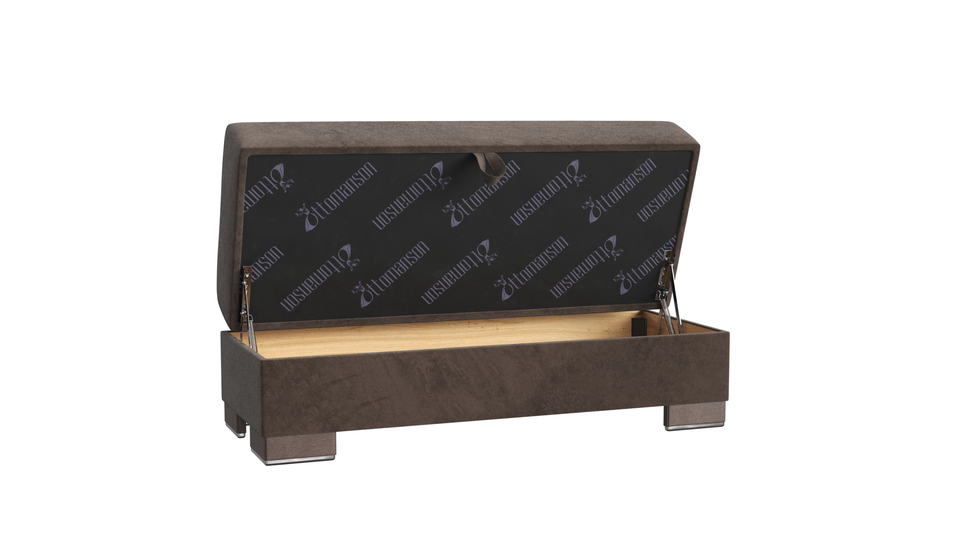 Ottomanson Origins X Upholstered Storage Ottoman, Brown
