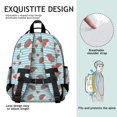 thumbnail image 5 of Hedgehog and Heart Blue Pattern Cute School Backpack Bag for School with Padded Back and Adjustable Shoulder Straps 15.25"x11.5"x5.25", 5 of 5