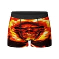 thumbnail image 3 of Calzoncillos tipo bóxer de seda con diseño de calavera de fuego para hombre, calzoncillos tipo bóxer para hombre, 3 of 5
