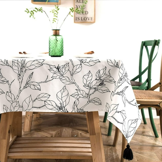 DriftAway Ryan Pompon Rectangle Décoratif Nappe pour Salle à Manger Extérieure Buffet Table Parités Dîner Mariage