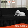 thumbnail image 5 of LABBA Fundas Elásticas para Sillones con Olanes, Juego de 3 Piezas, para Sofá Individual/Love Seat/Tres Plazas Color Negro, 5 of 5