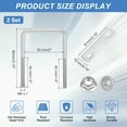 thumbnail image 2 of Uxcell 2 Set 2" Inner Wide Round U Bolts,  3-1/8" Length 304 Stainless Steel U-Bolts with Flange Hexagon Nuts, Frame Plates for Trailer, Automotive, (50mm W x 80mm L), 2 of 6