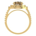 thumbnail image 4 of 2.6 ct Round Cut Simulated Champagne Diamond with Simulated Diamond Halo Accents 14K Yellow Gold Womens Engagement Ring, 4 of 5