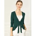 thumbnail image 2 of Women's Tie Front Metallic Ruffled Long Sleeve Open Cardigan, 2 of 6