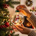 thumbnail image 6 of Christmas Ornament Ball with Warm LED Light 2D Acrylic Clear Hanging Pendant for Holiday Tree Decor and Gift Giving, 6 of 6