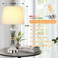 thumbnail image 5 of Touch Control Table Lamps for Living Room, 3-Way Dimmable Grey Crystal Bedside Lamps with 2 USB Ports, Set of 2 Crystal Nightstand Lamps with White Shades, 27" Tall Table Lamps for Living Room Office, 5 of 13