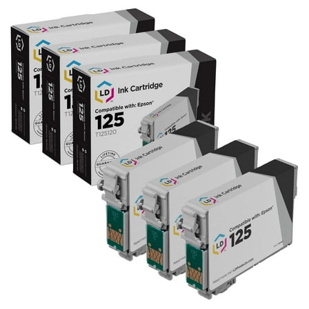 Replacement Ink for Epson 125 ( Black , 3-Pack )