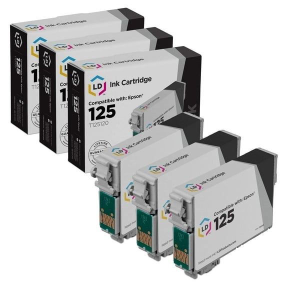 Replacement Ink for Epson 125 ( Black , 3-Pack )