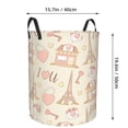 thumbnail image 4 of DouZhe Waterproof Collapsible Large Laundry Baskets, Paris Eiffel Tower Love Prints Circular Hamper with Handles, 4 of 7