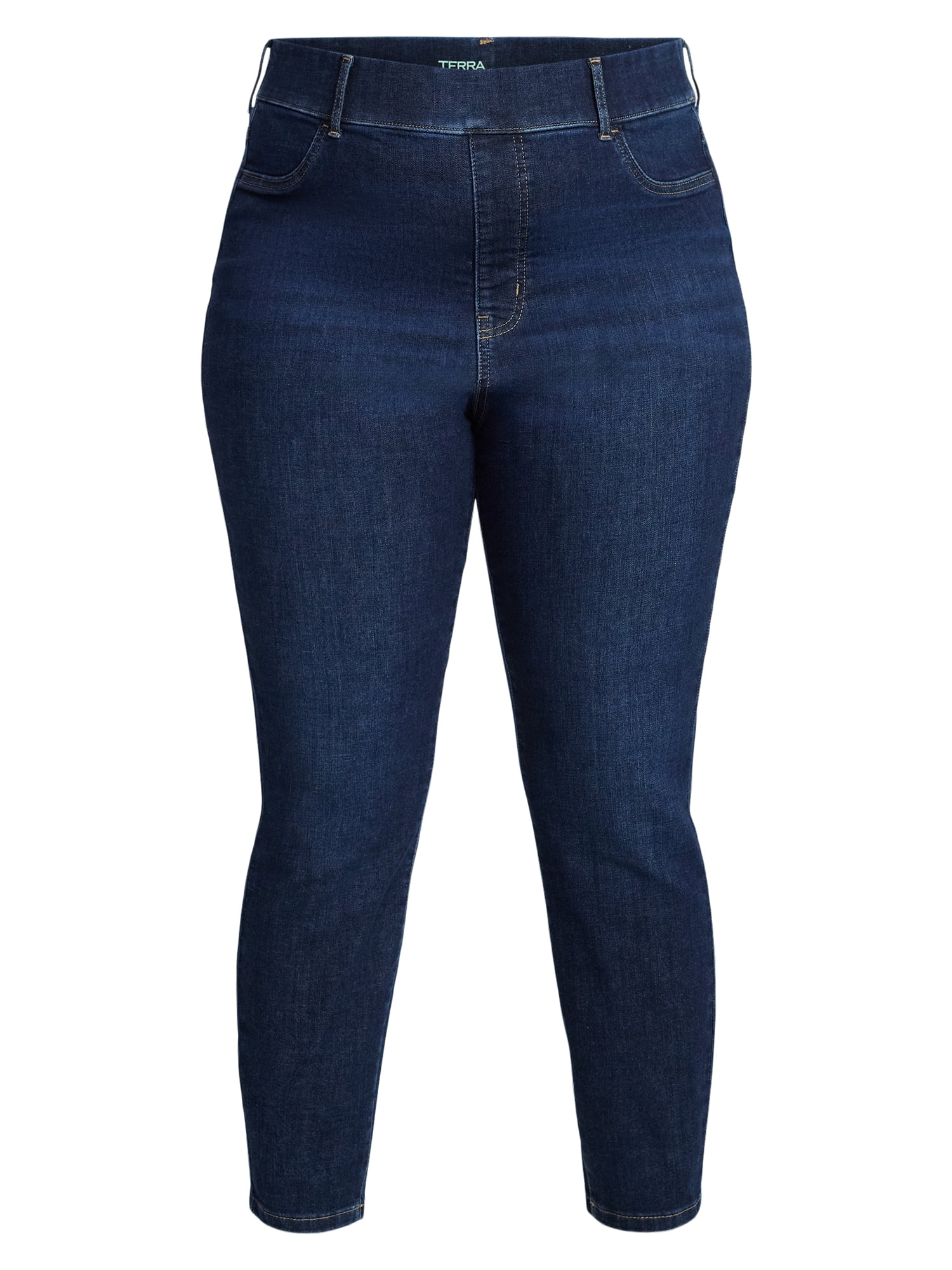 Terra & Sky Women's Plus Signature Pull On Skinny Jegging Pants with Control Panel, Sizes 0X-5X