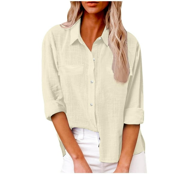 ZJXFGS Concert Tops Work Blouses for Women 2025 Fall Tees Womens Tops Corset Tops for Women Peplum Tops for Women Tops for Women Womens Fall Fashion 2025 Beige L